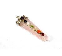 Jet International Ciondolo Chakra piatto al quarzo rosa da 2 pollici circa A ++ Grade Healing Spiritual Divine India