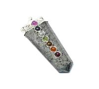 Jet International Ciondolo chakra piatto in ematite energizzata 2 pollici ca. A ++ Massima guarigione spirituale divina India Crystal Therapy L'immagine è SOLO un riferimento