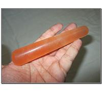 Jet International Fantastico bastoncino di bacchetta di selenite arancione Crystal Therapy Smooth Geometry Platonic
