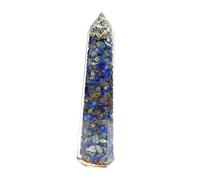 Jet International Lapis Lazuli eccitato Orgone Obelisco Jumbo Massaggio a punta sfaccettato Bacchetta Gemma Bastone Energetico Rame Chokurei Reiki Sacro