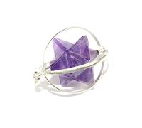 Jet International Pendente Merkaba con stella di cristallo ametista energizzante 1 pollice Crystal Therapy 40 pagine Libretto Chakra Trattamento equilibrante