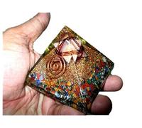 Jet International Pietra di luna eccitata Merkaba Chakra Orgone Piramide Pietre preziose di cristallo Miscela di metalli in rame Raro Guarigione Energia positiva