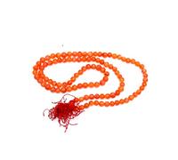 Jet International Preghiera in corniola di migliore qualità Japa Mala Opuscolo gratuito Crystal Therapy 7-8 mm 108 + 1 Preghiera A ++ Perline Meditazione Concentrazione Guarigione Beato Om Aum Yoga
