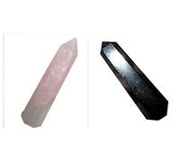 Jet International Tormalina Enegizzata e obelisco di quarzo rosa da 3 pollici ca. 1 ciascuno Jumbo A + di alta qualità energizzato pulito caricato migliore offerta offerta agata gemma cristallo tera
