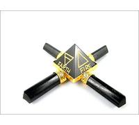 Jet International Tormalina nera Generatore di piramide placcato in oro a 4 punti 5 elementi incisi aria acqua terra fuoco stella