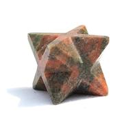 Jet International Unakite Merkaba 1 pollice Star Healing Gemstone Spiritual Divine India A ++ Crystal