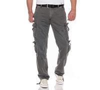 Jet Lag Pantaloni cargo da uomo FW-012, colore: carbone, Carbone, W38