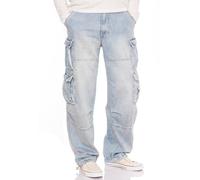Jet Lag Pantaloni cargo jeans light navy Style 007, Denim sbiancato, L / 34L