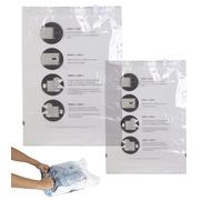 JET LAG - VO1414 - Sacco Sottovuoto a Rullo per Trasporto - Set di 2 - Pratico e Facile da Pulire - Taglia S 35x50 cm e Taglia L 40x60 cm - Colore Grigio