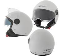 Apro Casco Jet Moto Aperto per Scooter Visiera Parasole Antigraffio ECE 22-06 Bianco L
