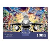 Jet sopra villaggio sogni Difficoltà Ultra Post Lezioni Regalo - 1000 Pezzi Enigma Ultra Difficile Fighter fantascienza con Puzzle Ultra Difficile, Puzzle Come Regalo 70x50cm/1000pcs