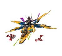 Lego ninjago 71833 jet super storm di ras e arin - aereo giocattolo con drone e capsula di salvataggio, giochi per bambini 8+