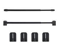 Jetec 2 Pezzi Bastoni per Tende Estensibili Senza Foratura Asta per Tenda da Doccia Autoadesiva Bastone per Tende in Plastica Regolabile per Finestra Bagno Credenza Cucina Scrivania Albergo (Nero)