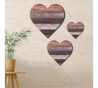 Jetec 3 cartelli in legno a forma di cuore in legno a forma di bufalo, decorazione per cucina, camera da letto, bagno, soggiorno, targa rustica da appendere, decorazione natalizia, 3 dimensioni