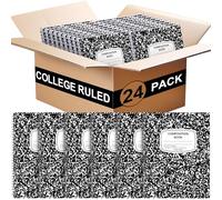 Jetec Confezione da 24 quaderni a spirale per composizione universitaria, a righe, con copertina rigida e copertina rigida, 24 x 19 cm, 100 pagine