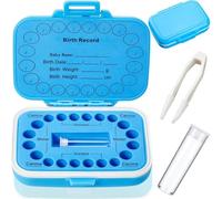 Jetec Scatola dei ricordi per i denti dei bambini, organizer per denti da bambino, con contenitore per capelli fetali e pinzette per mantenere la memoria del bambino (verde)