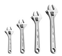 Jetech 4PCS Set di chiavi regolabili, Metrico + SAE Il set di chiavi regolabili per uso professionale include 6", 8", 10", 12", grado industriale con apertura a calibro largo, custodia arrotolabile
