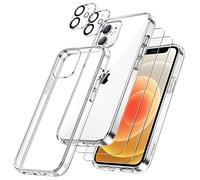 JETech Cover 5 in 1 per iPhone 12 mini, Anti-Ingiallimento, Trasparente