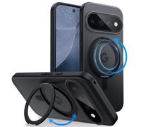 JETech Cover Anello Girevole 360° per Google Pixel 11 Pro, Nero | Compatibile con MagSafe, Retro Opaco Traslucido, Protezione Antiurto, Visualizzazione a Mani Libere