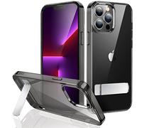 JETech Cover Cavalletto per iPhone 13 Pro Max, 6,7 Pollici, Supporta la Ricarica Wireless, Telefono Custodia Sottile con Assorbimento degli Urti, Supporto Metallo a 3-Modo (Nero)