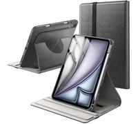 JETech Cover Girevole per iPad Air 11" M4/M3/M2, Air 5/4, Grigio Siderale