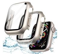 JETech Cover Impermeabile con Pellicola Protettiva per Apple Watch SE 3/2/1 (2025/2022/2020) / Series 6 5 4 40mm, Integrato Vetro Temperato Film Protettiva Completa Custodia, 2 Pacco (Galassia)