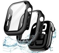 JETech Cover Impermeabile con Pellicola Protettiva per Apple Watch Series 11/10 42mm, Integrato Vetro Temperato Film PC Rigido Protettiva Completa Custodia, 2 Pacco (Nero)