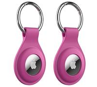 JETech Cover in Silicone per AirTag 2ª/1ª Gen, Dragon Fruit | Confezione da 2, con Portachiavi, Custodia Design Vestibilità Sicura, Installazione Facile, Set Multicolore, per Bambini