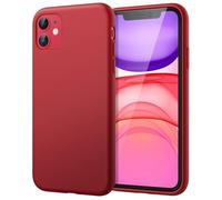 JETech Cover in Silicone per iPhone 11 (2019), 6,1 Pollici, Custodia Protettiva con Tutto Il Corpo Tocco Morbido setoso, Cover Antiurto con Fodera in Microfibra (Rosso)