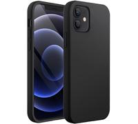 JETech Cover in Silicone per iPhone 12 mini 5,4 Pollici, Custodia Protettiva con Tutto Il Corpo Tocco Morbido setoso, Cover Antiurto con Fodera in Microfibra (Nero)