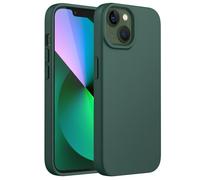 JETech Cover in Silicone per iPhone 13 6,1 Pollici, Custodia Protettiva per Tutto il Corpo Morbida al Tatto, Copertura Antiurto con Fodera in Microfibra (Verde Notte)