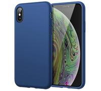 JETech Cover in Silicone per iPhone Xs and iPhone X, Blu Cobalto | Touch Morbido Setoso, Custodia Protezione Antiurto, Antigraffio, Fodera in Microfibra