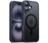 JETech Cover Magnetica Opaca per iPhone 16, Blu Tempesta | Compatibile con MagSafe, Retro Traslucido, Custodia Protezione Antiurto Sottile