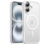 JETech Cover Magnetica Opaca per iPhone 16 Plus, Bianco | Compatibile con MagSafe, Retro Traslucido, Custodia Protezione Antiurto Sottile