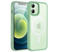 JETech Cover Magnetica per iPhone 12 mini 5,4 Pollici Compatibile con MagSafe, Custodia Traslucida Opaca Posteriore Sottile Antiurto (Verde)
