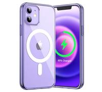 JETech Cover Magnetica per iPhone 12 mini 5,4 Pollici Compatibile con MagSafe Ricarica Wireless, Telefono Custodia Antiurto, Retro Antigraffio Trasparente (Viola Scuro)