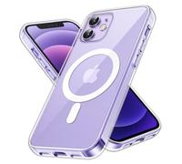 JETech Cover Magnetica per iPhone 12 mini 5,4 Pollici Compatibile con MagSafe Ricarica Wireless, Telefono Custodia Antiurto, Retro Antigraffio Trasparente (Trasparente)