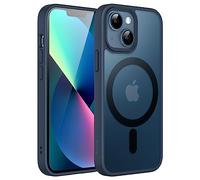 JETech Cover Magnetica per iPhone 13 mini 5,4 Pollici Compatibile con MagSafe, Custodia Traslucida Opaca Posteriore Sottile Antiurto (Blu Tempesta)