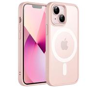 JETech Cover Magnetica per iPhone 13 mini 5,4 Pollici Compatibile con MagSafe, Custodia Traslucida Opaca Posteriore Sottile Antiurto (Rosa Creta)