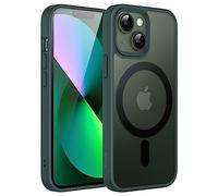 JETech Cover Magnetica per iPhone 13 mini 5,4 Pollici Compatibile con MagSafe, Custodia Traslucida Opaca Posteriore Sottile Antiurto (Verde Scuro)