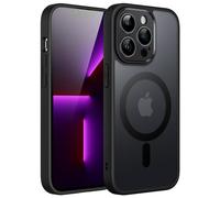 JETech Cover Magnetica per iPhone 13 Pro Max 6,7 Pollici Compatibile con MagSafe, Custodia Traslucida Opaca con Fotocamera Protezione Completa Posteriore Sottile Antiurto (Nero)