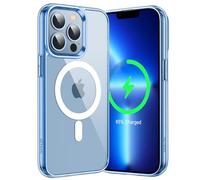 JETech Cover Magnetica per iPhone 13 Pro Max 6,7 Pollici Compatibile con MagSafe Ricarica Wireless, Telefono Custodia Antiurto, Retro Antigraffio Trasparente (Azzurro Sierra)