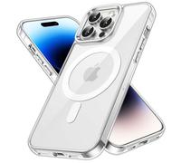 JETech Cover Magnetica per iPhone 14 Pro 6,1 Pollici Compatibile con MagSafe Ricarica Wireless, Telefono Custodia Antiurto, Retro Antigraffio Trasparente (Trasparente)