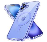 JETech Cover Magnetica per iPhone 16 6,1 Pollici Compatibile con MagSafe, Antiurto Cellulare Paraurti Custodia, Anti-Graffio Retro Trasparente (Blu Oltremare)