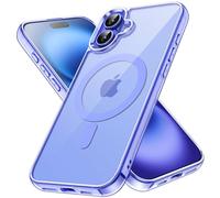 JETech Cover Magnetica per iPhone 16 Plus 6,7 Pollici Compatibile con MagSafe, Antiurto Cellulare Paraurti Custodia, Anti-Graffio Retro Trasparente (Blu Oltremare)