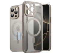 JETech Cover Magnetica per iPhone 16 Pro 6,3 Pollici con Pulsante di Controllo della Fotocamera, Compatibile con MagSafe, Custodia Sottile con Retro Opaco Traslucido (Titanio Naturale)