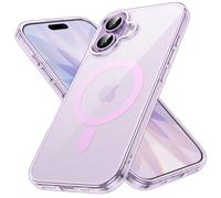 JETech Cover Magnetica per iPhone 17 6,3 Pollici Compatibile con MagSafe, Antiurto Cellulare Paraurti Custodia, Anti-Graffio Retro Trasparente (Viola)