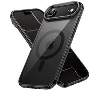 JETech Cover Magnetica per iPhone 17 Air Compatibile con MagSafe, Antiurto Cellulare Paraurti Custodia, Anti-Graffio Retro Trasparente (Nero)