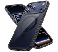 JETech Cover Magnetica per iPhone 17 Pro 6,3 Pollici Compatibile con MagSafe, Antiurto Cellulare Paraurti Custodia, Anti-Graffio Retro Trasparente (Nero)