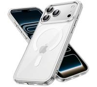JETech Cover Magnetica per iPhone 17 Pro 6,3 Pollici Compatibile con MagSafe, Antiurto Cellulare Paraurti Custodia, Anti-Graffio Retro Trasparente (Trasparente)